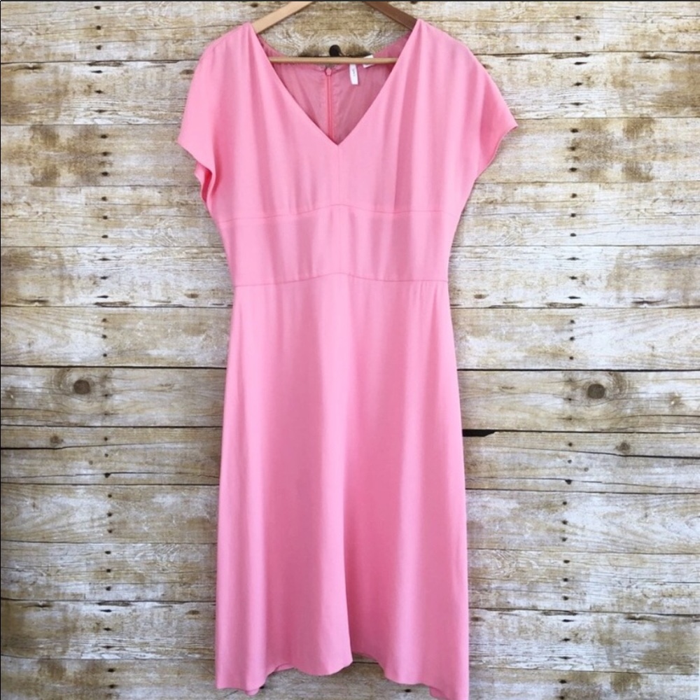 Lewit Nordstrom Peach Fit and Flare Crepe Dress